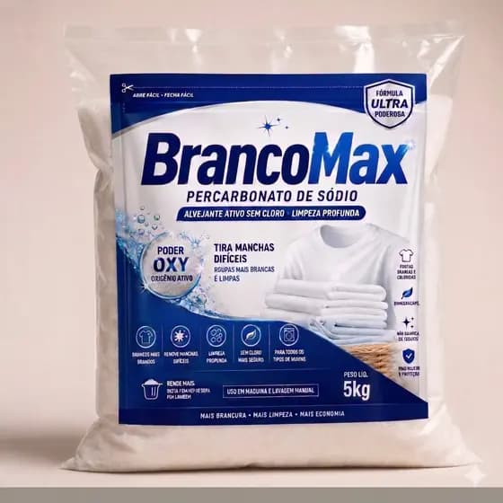 Percarbonato 5kg Alto Poder de Limpeza limpa roupas brancas e coloridas
