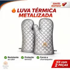 Kit 2 Luva Térmica Metalizada de Cozinha Proteção para Forno e Panela