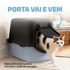 Caixa de Areia Fechada Alta Funda Gatos Pet Grande Banheiro Sanitario Bandeja Furba