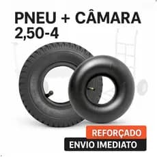 Pneu Reforçado + Câmara Skate Quadriciclo Mini Buggy Carrinho Mão Carga Carriola 2.50-4