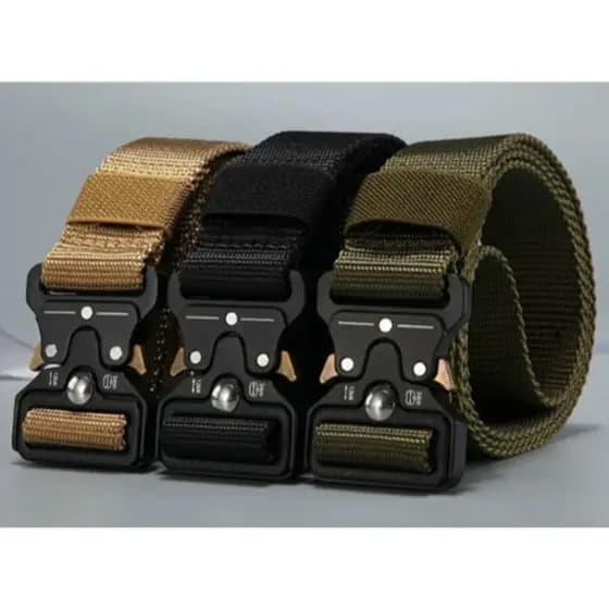 Moda Cinto Largo Masculino Nylon Fivela Liga de Zinco e Engate Rápido
