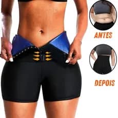 Cinta Short Sauna Modeladora Reduz Centímetros na Cintura e Barriga Derrete Gordura-Tong