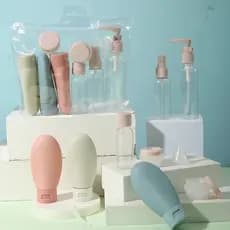 Kit com 11 frascos de viagem – ideal para cremes, loções e cosméticos