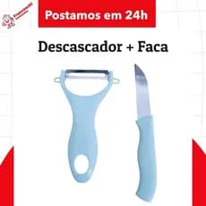 Kit Descascador e faca para legumes frutas pratico promoção.