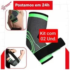 02 Cotoveleiras Ortopédica Tendinite Compressão Ajustável Dor Crosfit Academia