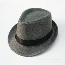 chapéu FEDORA Malandro Carioca Liso Unisex Brim Tecido MOEDLO BASICO  FAIXA PRETO