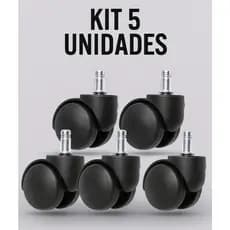 Kit 5 Rodinhas Rodízio Anti-risco Anti-ruido Cadeiras Giratórios Giratórias Escritórios Baixo Ruido