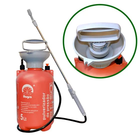 Pulverizador Borrifador 5 Litros Com Compressão Prévia Jato Regulável Manual Jardim
