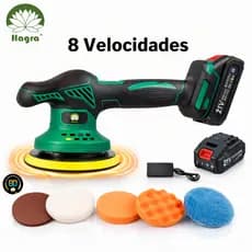 Lixadeira Politriz Bivolt Polidora Recarregável Sem Fio 8 Velocidades 2 Baterias
