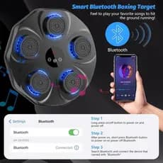 Máquina De Boxe Musical Acende No Ritmo Da Música Com Luva Bluetooth Recarregável Com Cabo