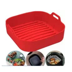Forma De Silicone Air fryer Antiaderente Cesto Silicone Fritadeira Elétrica Quadrado