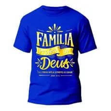 CAMISA CAMISETA ESTAMPADA FAMILIA PROJETO DE DEUS DOURADA 100% ALGODÃO ENVIO RAPIDO