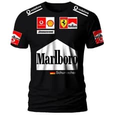 Camiseta  Reset Fórmula 1 Schumacher Preto 100% Algodão