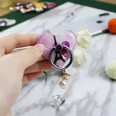 suporte de celular anel colorida com pérola