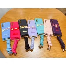 Capinha com Cordão Suporte de pescoço Aveludada para SAMSUNG A01 A02 A03 A03CORE A04 A05 A05S A10 A10S A11 A12 A14 A15