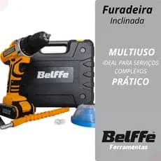 Parafusadeira Furadeira Inclinada De 3/8  Com Coletor De Sujeira E Ponteiras Com Maleta E Acessórios
