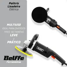 Politriz Automotiva Lixadeira Preta Elétrica Profissional 7 Polegadas 1400W Maquina De Polir  Belffe
