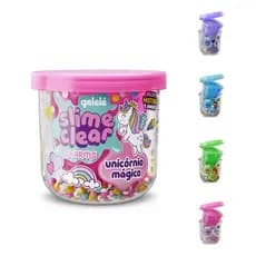 SLIME CLEAR CHARMS GELELÉ TRANSPARENTE ROSA AZUL ROXO VERDE ESPACIAL TRASH UNICORNIO BRINQUEDO