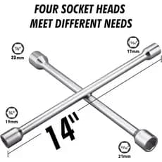Chave De Roda Cruz 17-19-21-23mm Profissional 4 Bocas Universal Ferramenta Pronta Entrega