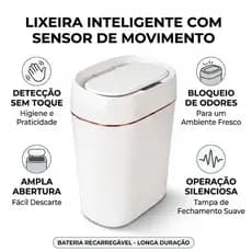 Lixeira Inteligente 13L: Abre Sozinha, Livre de Germes! Sensor USB