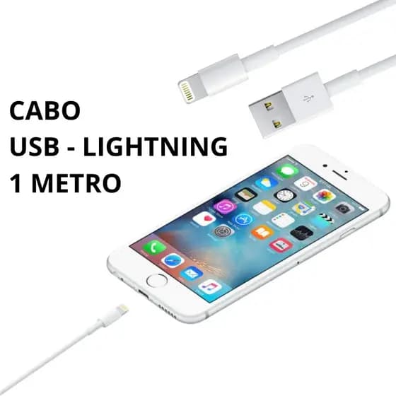 Cabo USB CI1M Lightning p/ Iphone 1 metro compatível com iPhones 5 6 7 8 8 PLUS X XS 11 12 13 14 Carregador