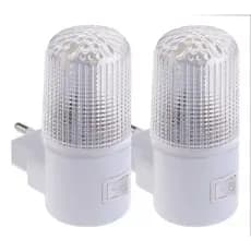 Kit 2 Luminária Mini Abajur Luz Noturno Led Tomada Bivolt Quarto Escritório Luz Suave LED Lâmpada Berço