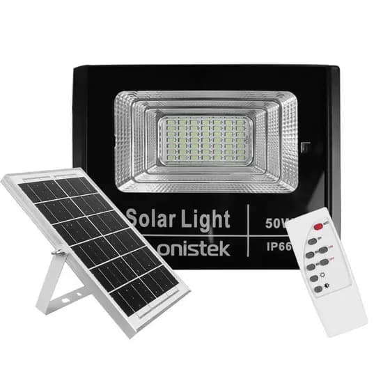 Refletor Led Solar 50w 70 LEds Holofote IP66 Placa Solar Bateria à Prova Dágua com Controle RemotoRefletor Led Holofote