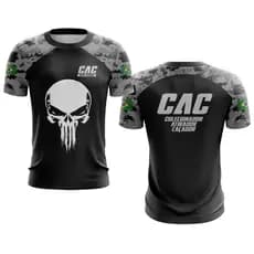 Camiseta Cac Colecionador Caveira 2025 Caça Militar Brasil Proteção UV