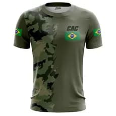 Camiseta Cac Colecionador Caça Militar Brasil Proteção UV (ref:04)