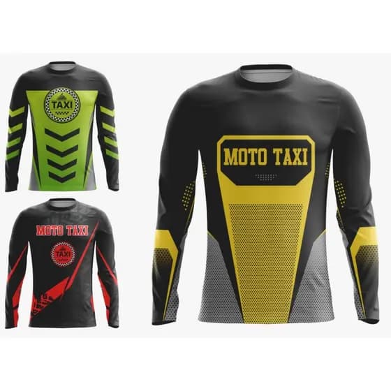 Camiseta Manga Longa Moto Taxi aplicativo com nome personalizavel proteção UV secagem rápida vários modelos