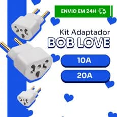 Adaptador Bob LOVE 20A/10A Resistente Alta Potencia SEcador Chapinha Ferro de Passar