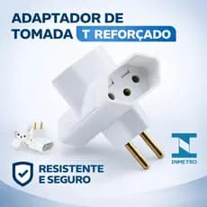 Kit 2 Adaptador Tomada T Benjamin 3 Pinos 10A Bivolt Triplo Padrão Novo