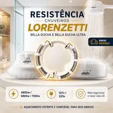 Resistência Lorenzetti Bella Ducha Ultra 127v 220v 6800w 7500w