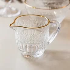Leiteira Mauve com Fio de Ouro / transparente 230ml Cristal - Wolff