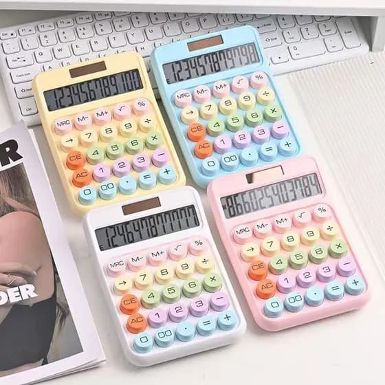 Calculadora de mão, carregamento solar, Mesa, Escritorio, 12 Digitos -815-66
