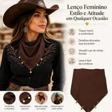 lenço de pescoço femenino estiloso moda country