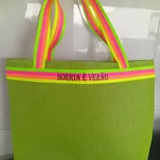 bolsa de praia  verão  grande verde abacate alça neon cor a ser enviada verde sorria é verão