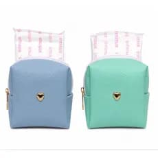 Kit 2 Porta Absorvente Feminino Discreto | Necessaire Porta Objetos para Bolsa com Zíper