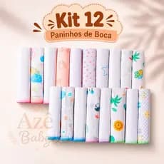 Kit 12 Paninhos de Boca Paninho Fralda 100% Algodão em tecido Macio 30cmx30cm