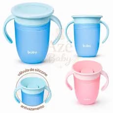 Copo De Treinamento bebê infantil 360º Com Alça Antivazamento Buba Introdução Alimentar 210 ml