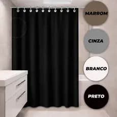 Cortina De Box Banheiro Vinil Resistente Sem Visor Impermeável Antimofo 1,38m X 1,98m