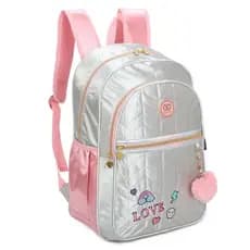 Mochila infantil menina Escolar Para Menina De Costas Holográfica Rosa Com Bolso SweetGirl Dream