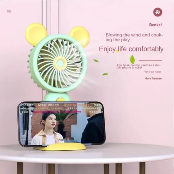 mini Ventilador Elétrico Recarregável Portátil USB De Carregamento rc320