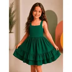 Vestido Para Menina Infantil Moda Juvenil Casual Soltinho Verão Fresquinho Rodado Lindo Alcinha Luxo