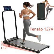 Esteira Elétrica para Casa 2.0HP Dobrável Silenciosa Bluetooth 12km/h Suporta 120kg, Economiza Espaço Ideal para Trein