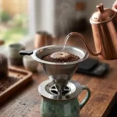 Coador Ecológico Inox para Café Reutilizável com Cabo Antitérmico
