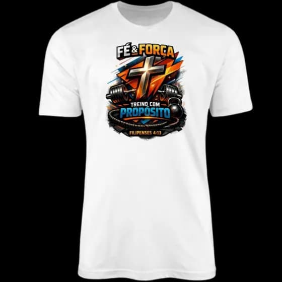 CAMISA, CAMISETA, TREINO COM PROPÓSITO, ACADEMIA, RELIGIOSA, CRISTÃO, POLIÉSTER, PARA TREINO