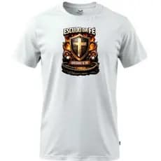 CAMISETA, CAMISA, ESTAMPADA, ESCUDO DE FÉ, CRISTÃ, RELIGIOSA, PARA TREINAR