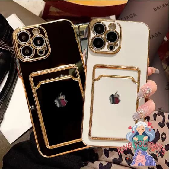 Capa De Celular De Porta-Cartões Galvanizar Para Capinha iPhone 11 12 16 14 13 15 Pro Max Luxo À Prova De Choque Capinha