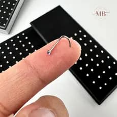 KIt 40 Piercing de Nariz Cristal Zirconia Lindo Reto/Dobrar Aço Cirurgico